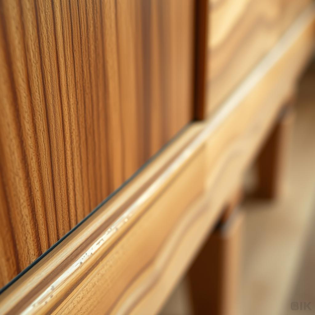 Detalle artesanal de acabado en madera de alta calidad